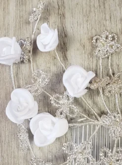 Accessoire cheveux mariage petites fleurs Blanc