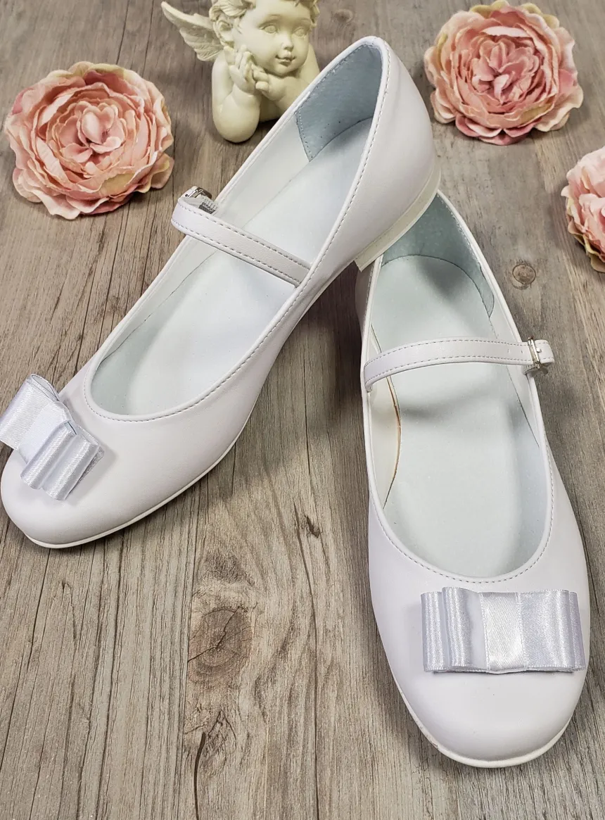 Ballerine bride et noeud satin cérémonie fille