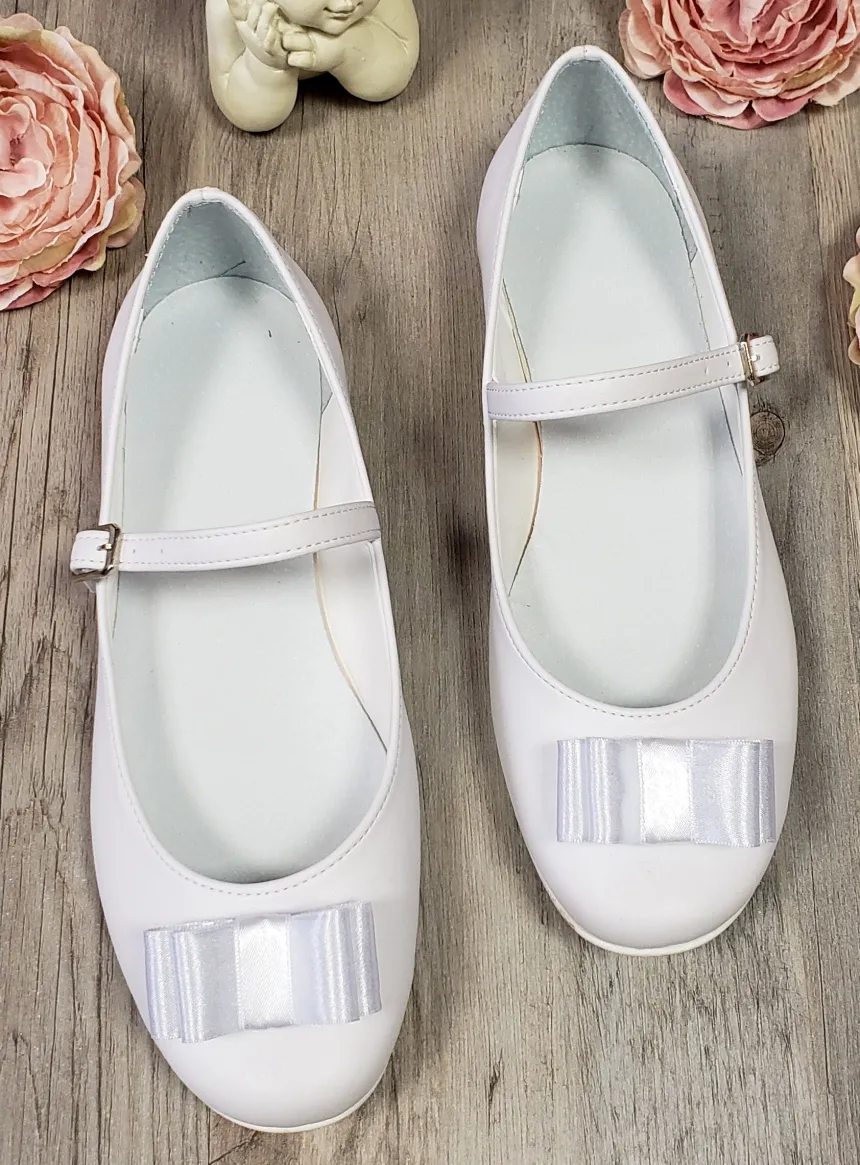 Ballerine bride et noeud satin cérémonie fille