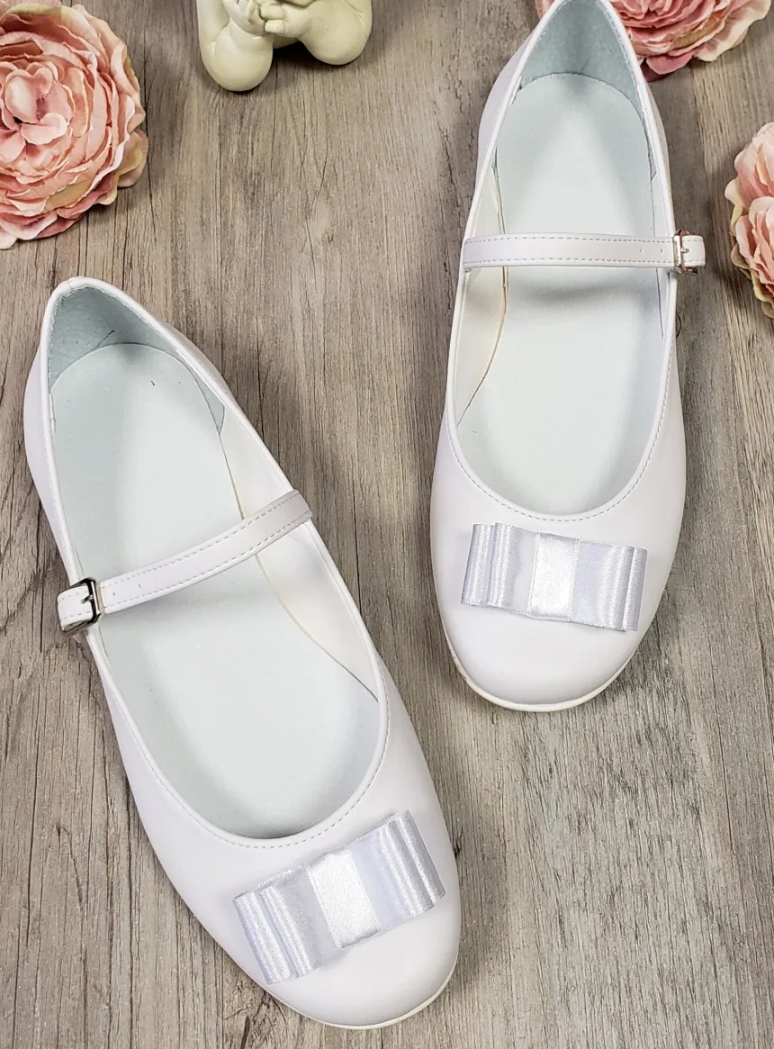 Ballerine bride et noeud satin cérémonie fille