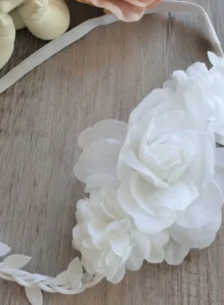Bandeau avec fleur blanche Blanc