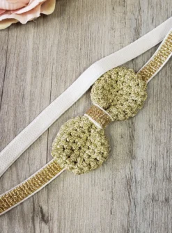 Bandeau bébé fille or avec nœud Or