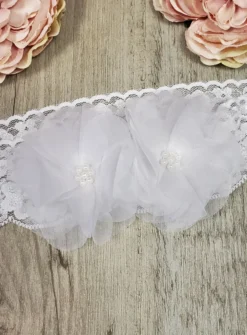 Bandeau bébé 2 fleurs Blanc