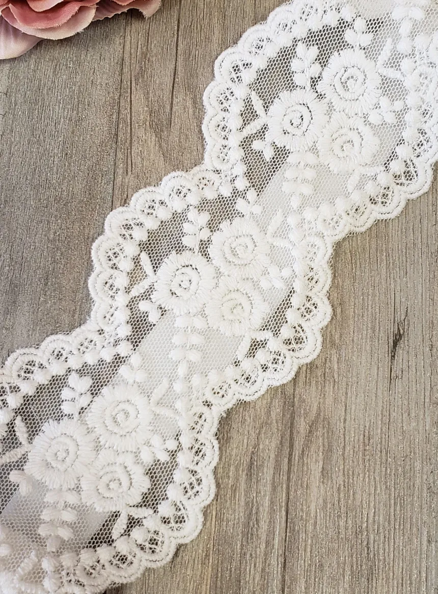 Bandeau brodé petite fille Blanc