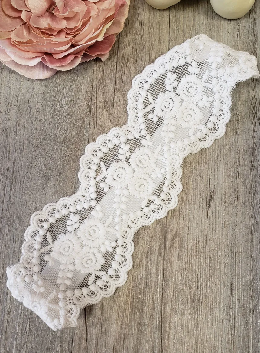 Bandeau brodé petite fille Blanc