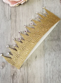 Bandeau couronne de princesse pour petite fille Or