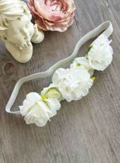 Bandeau de fleurs champêtre Ivoire - Ecru