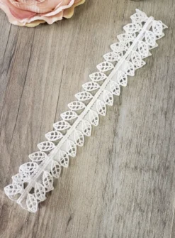 Bandeau dentelle feuillage bébé fille Blanc