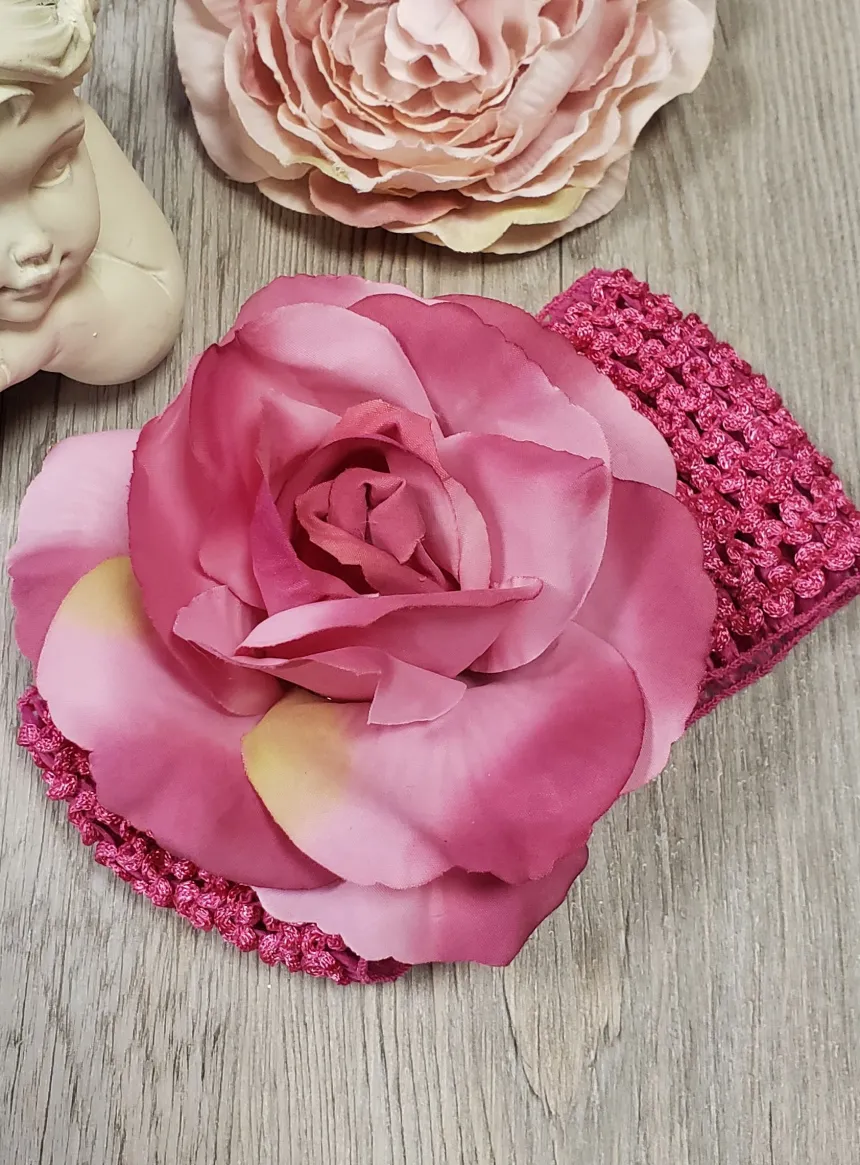 Bandeau grosse fleur bébé et fillette