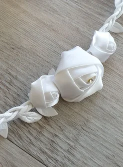 Bandeau headband fleurs blanches Blanc