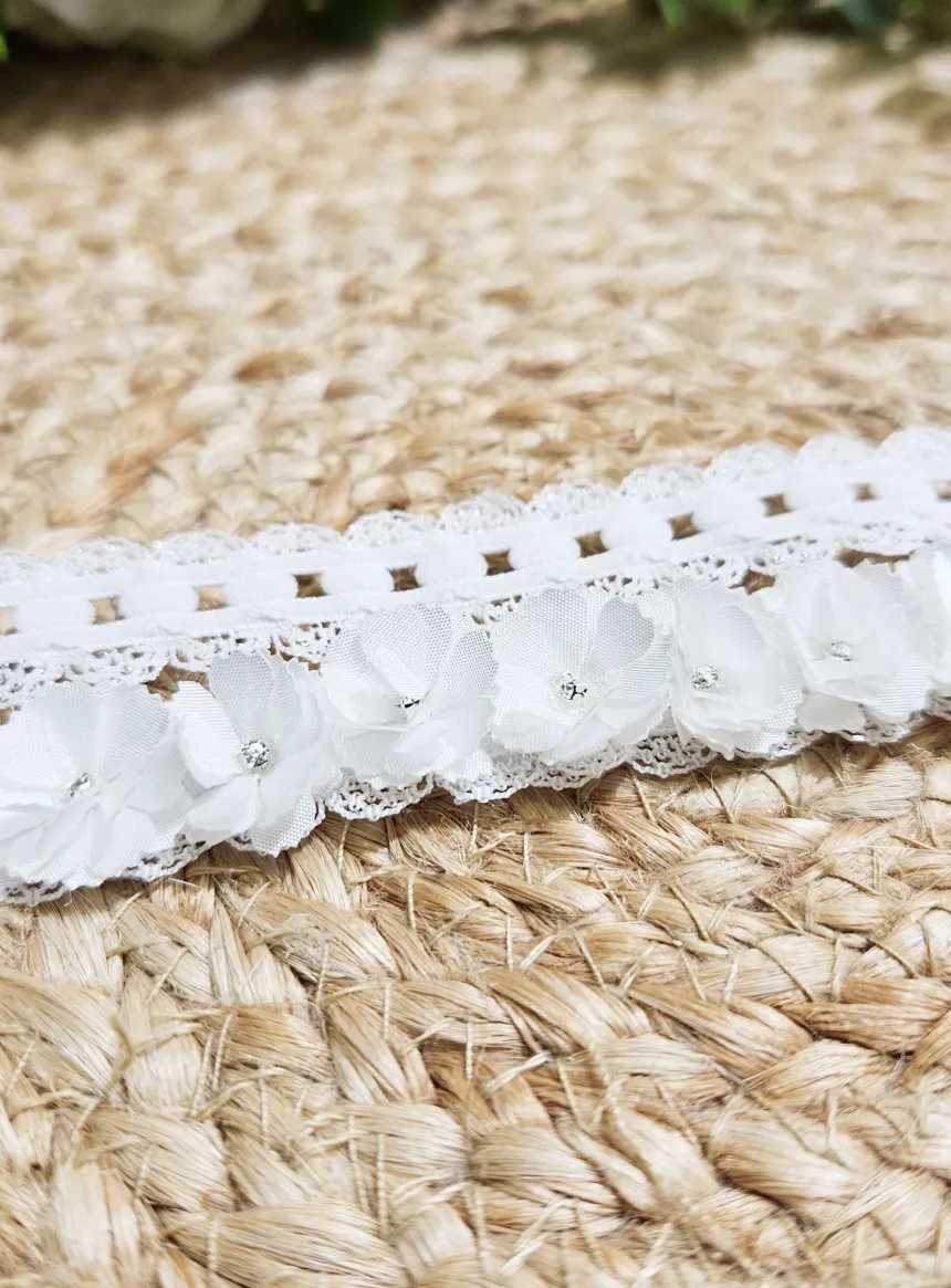 Bandeau petites fleurs et strass