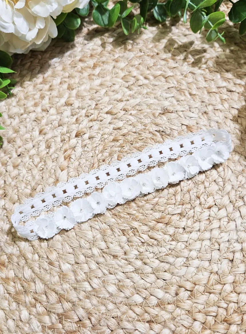 Bandeau petites fleurs et strass