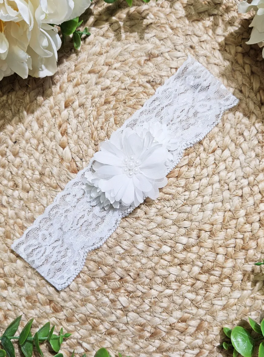 Bandeau trio de Fleurs et dentelle
