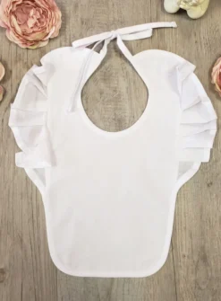 Bavoir avec froufrou volant Blanc