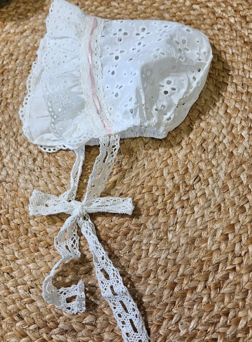 Beguin dentelle bébé fille Ivoire - Ecru
