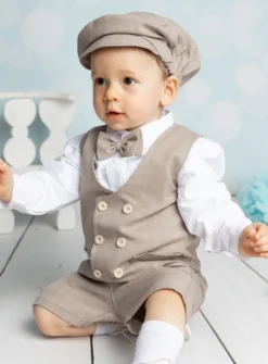 Bermuda bébé et petit garçon beige Lisandro