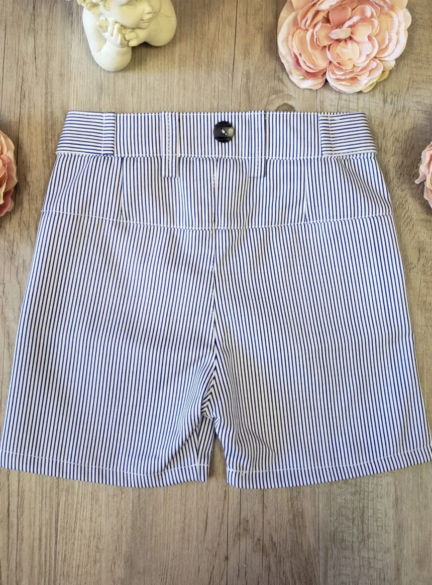 Bermuda bébé et petit garçon Johan bleu II