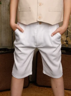 Bermuda en lin blanc pour garçon collection Noam
