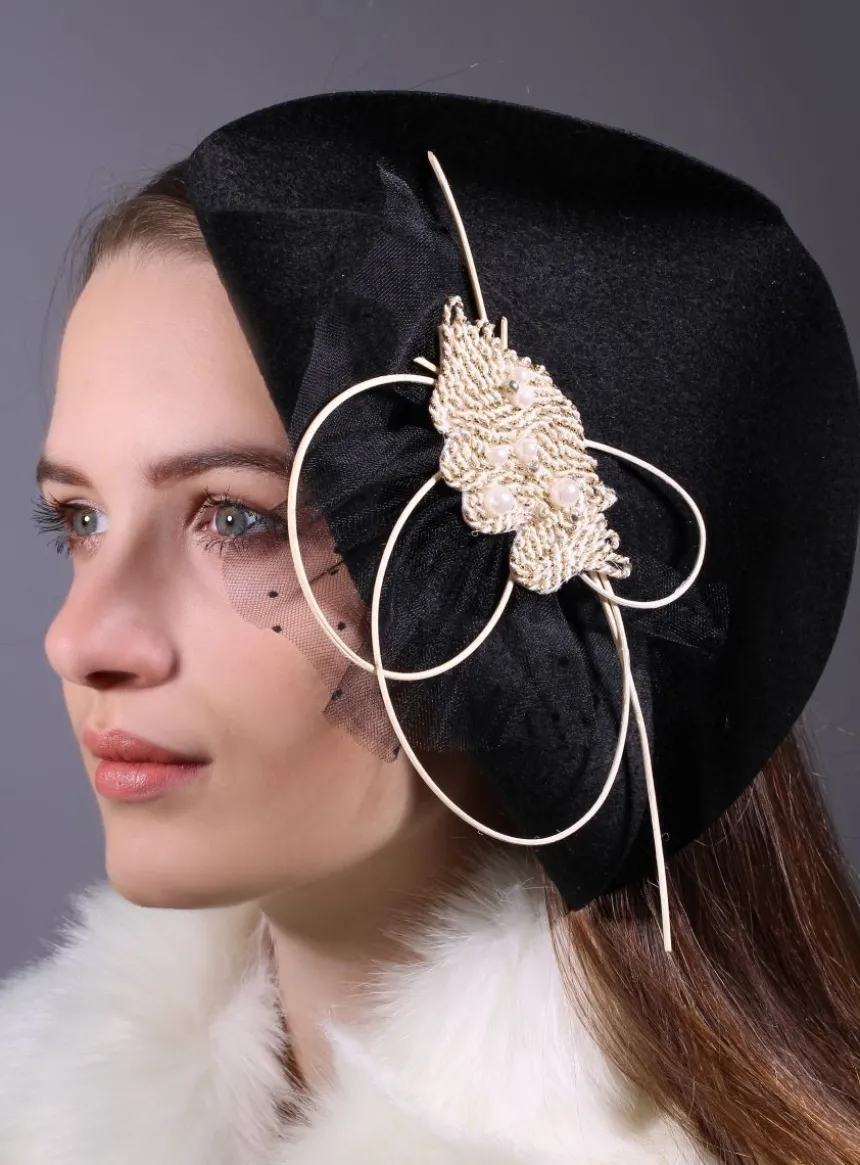 Bibi noir pour coiffure de soirée femme Noir