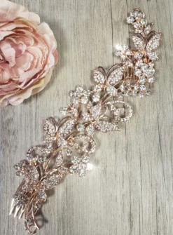Bijou de tête papillons et fleurs de strass
