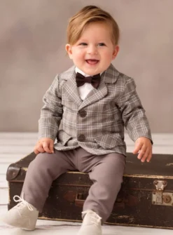 blazer vintage à carreaux bébé garçon Marron 3 mois