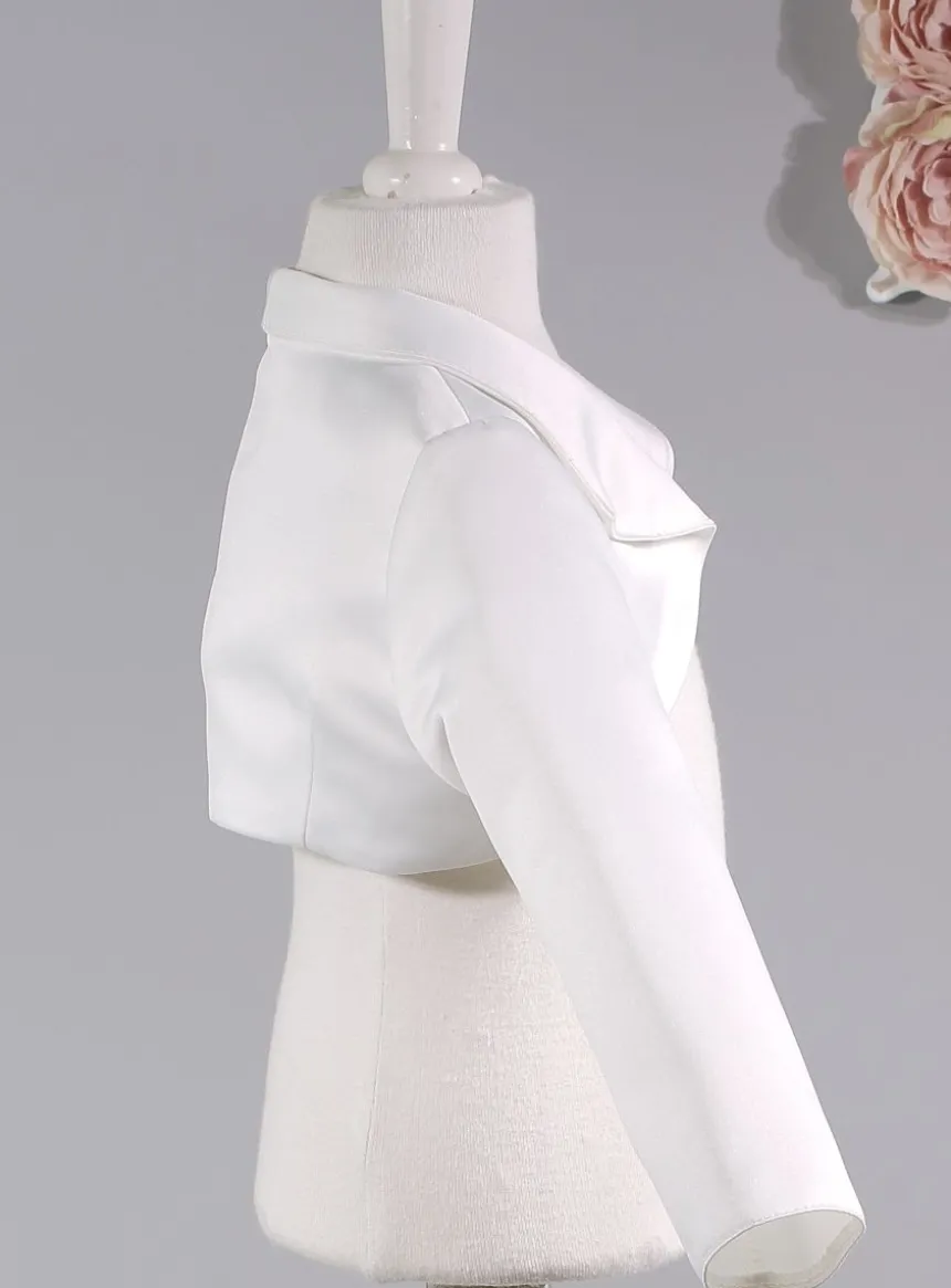 Boléro bébé fille satin manches longues