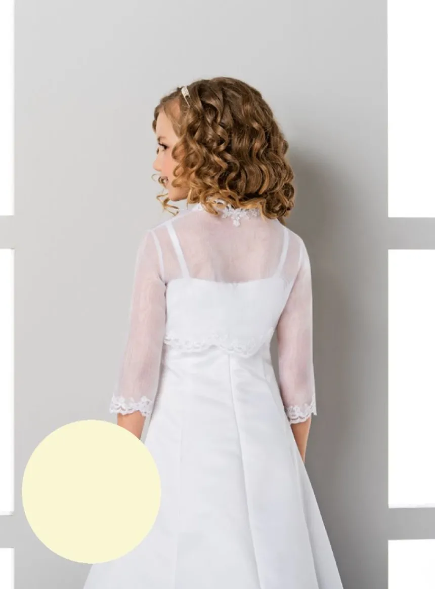 Boléro enfant court organza et dentelle