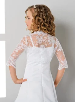 Boléro enfant dentelle manche 3/4