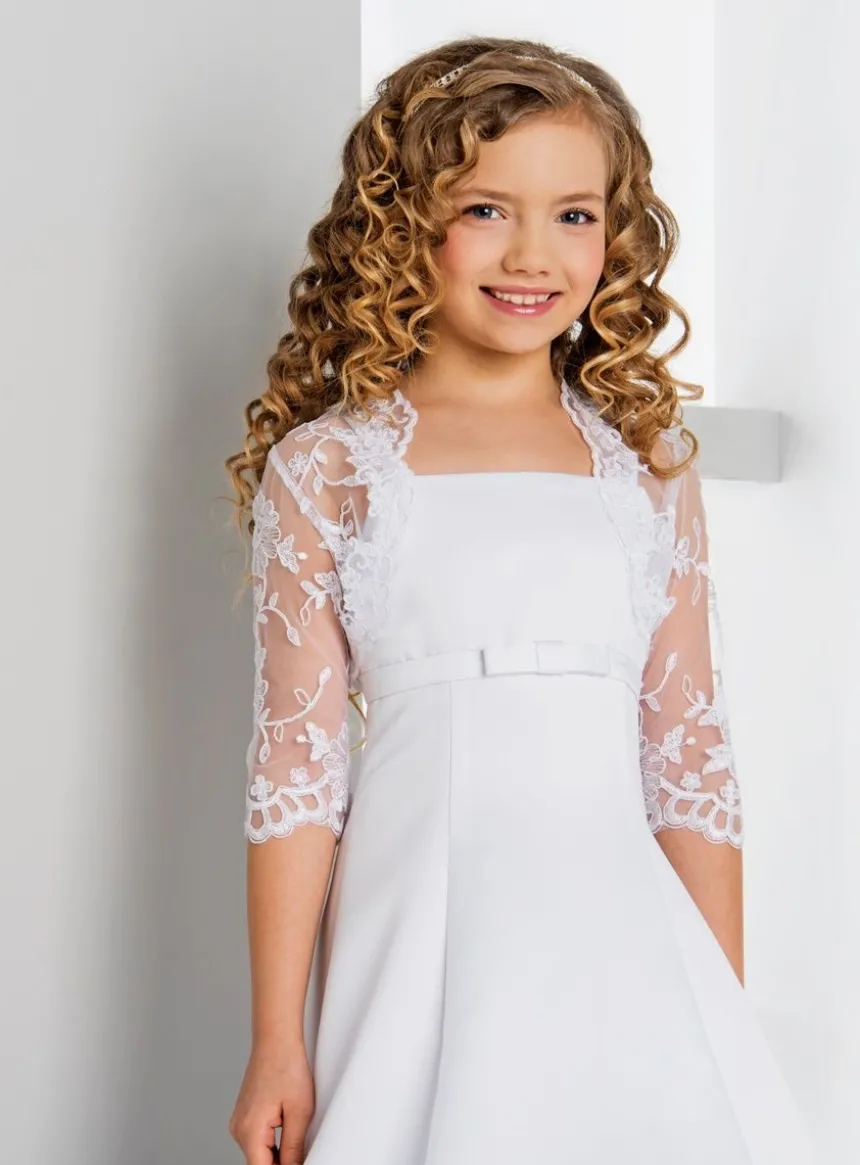 Boléro enfant dentelle manche 3/4