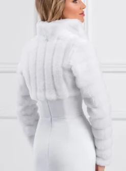 Boléro fausse fourrure de mariage court