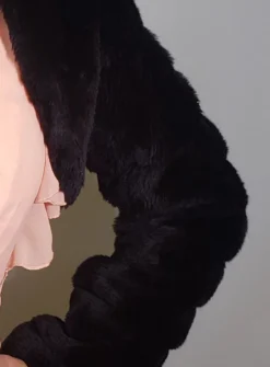 Boléro fausse fourrure noir femme – Manches longues