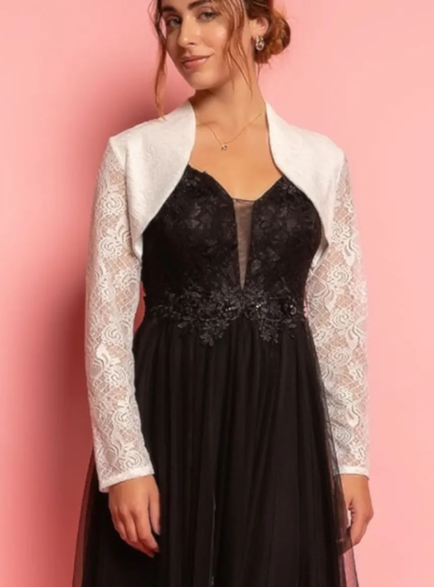 Boléro femme dentelle manches longues