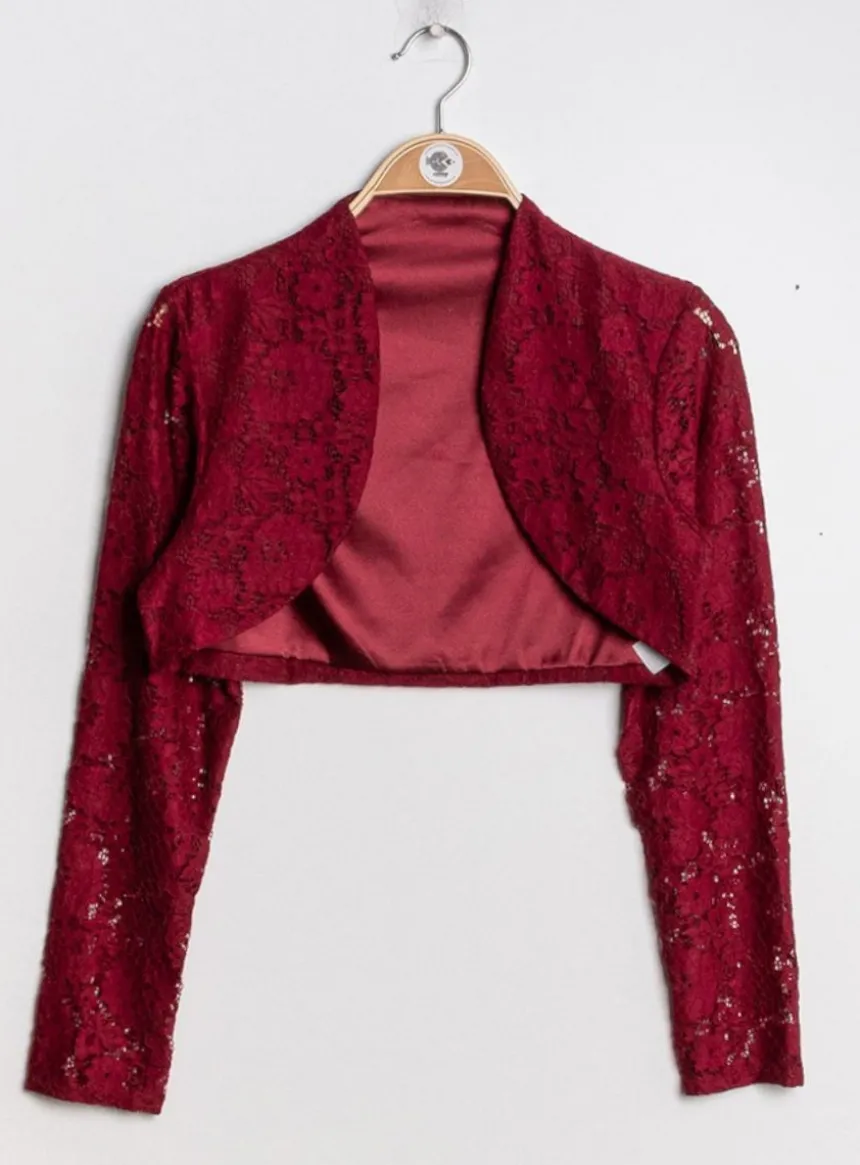 Boléro femme dentelle manches longues