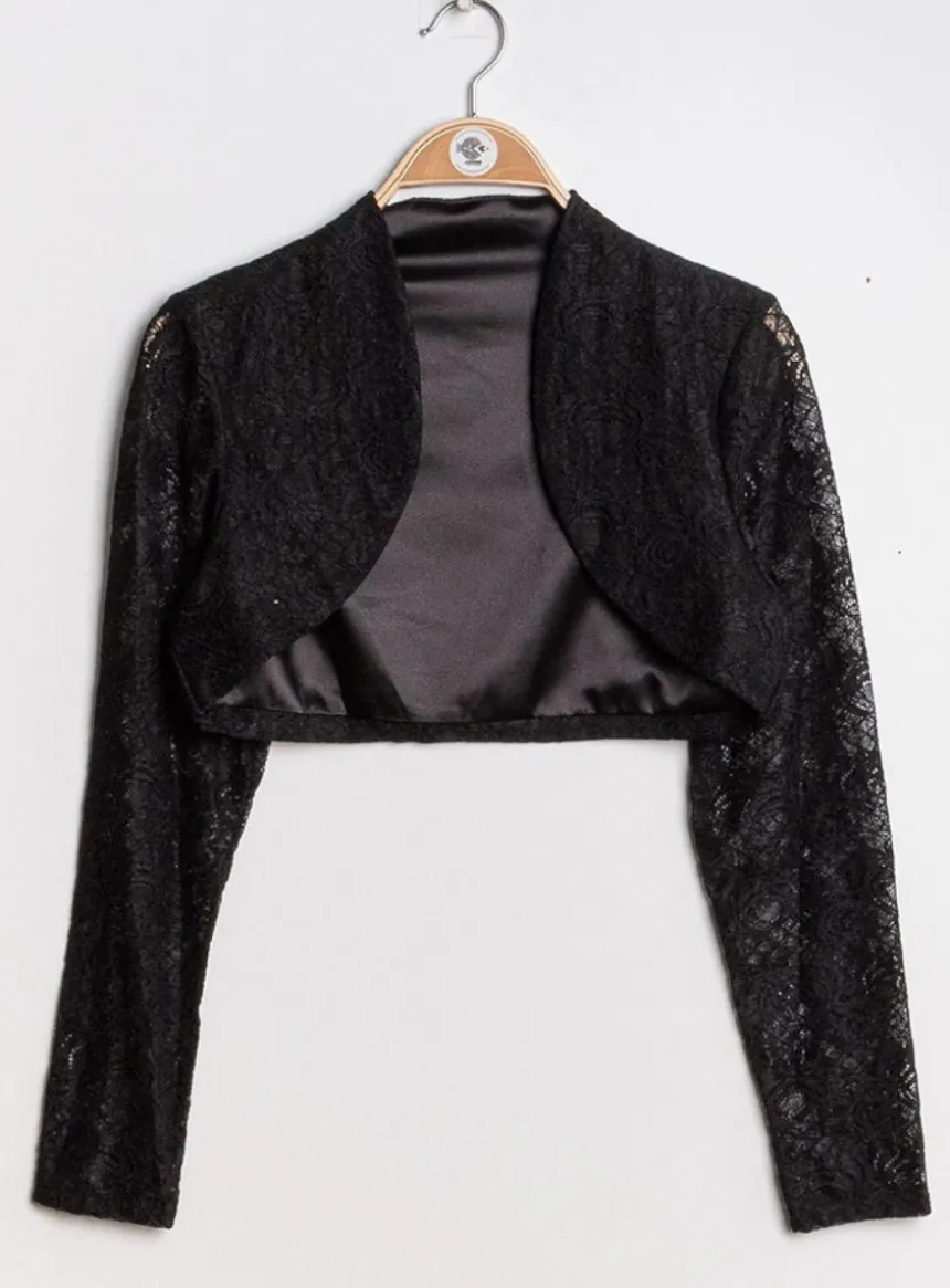 Boléro femme dentelle manches longues