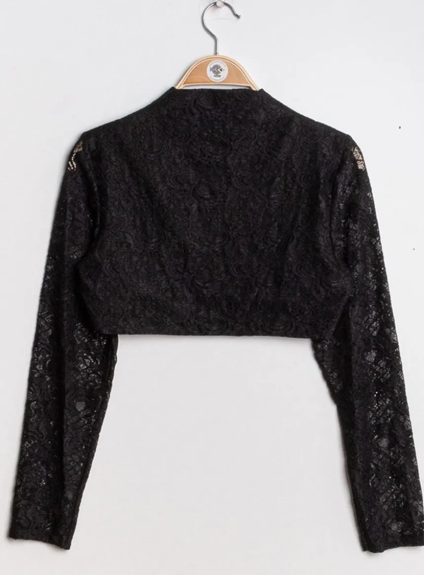 Boléro femme dentelle manches longues