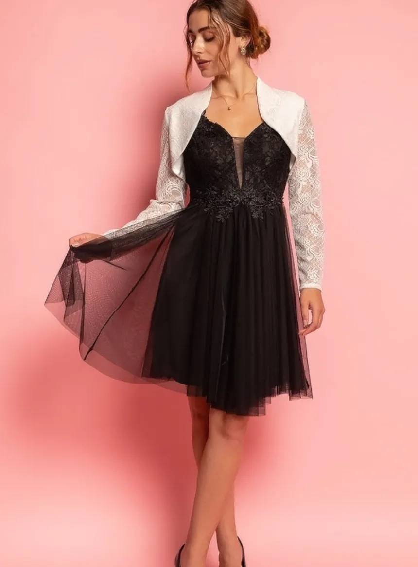 Boléro femme dentelle manches longues