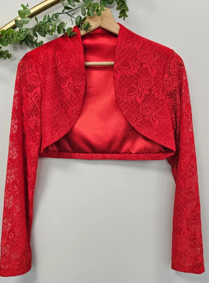 Boléro femme dentelle manches longues