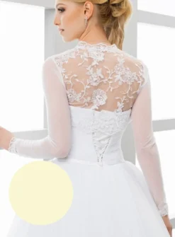 Boléro femme dentelle tulle manches longues
