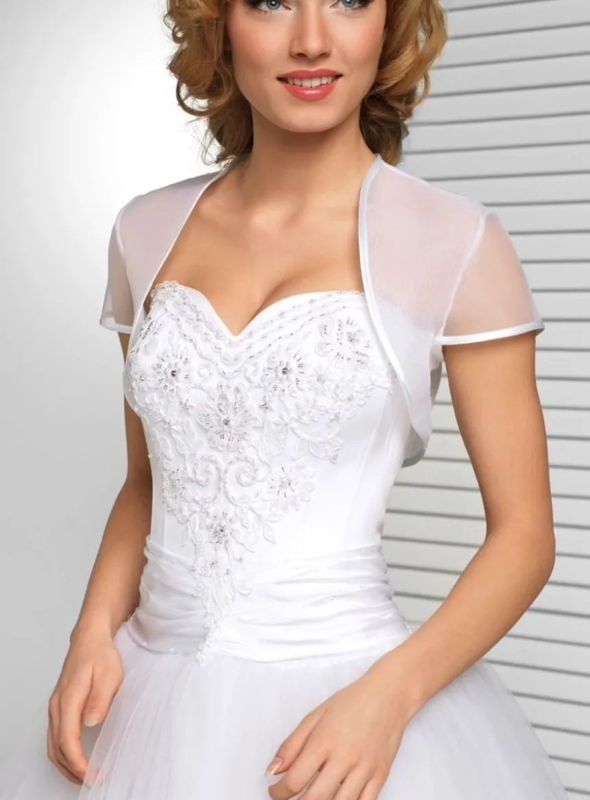 Boléro femme organza manches courtes