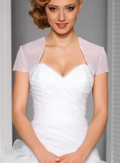Boléro femme organza manches courtes