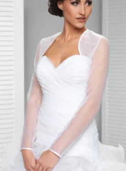 Boléro femme organza manches longues