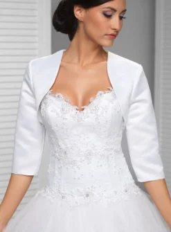 Boléro femme satin court manches 3/4