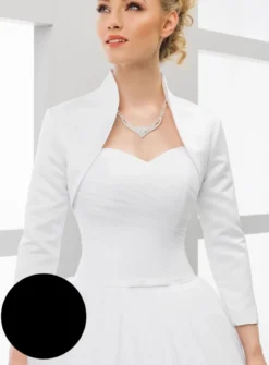 Boléro femme satin manches 3/4 col montant