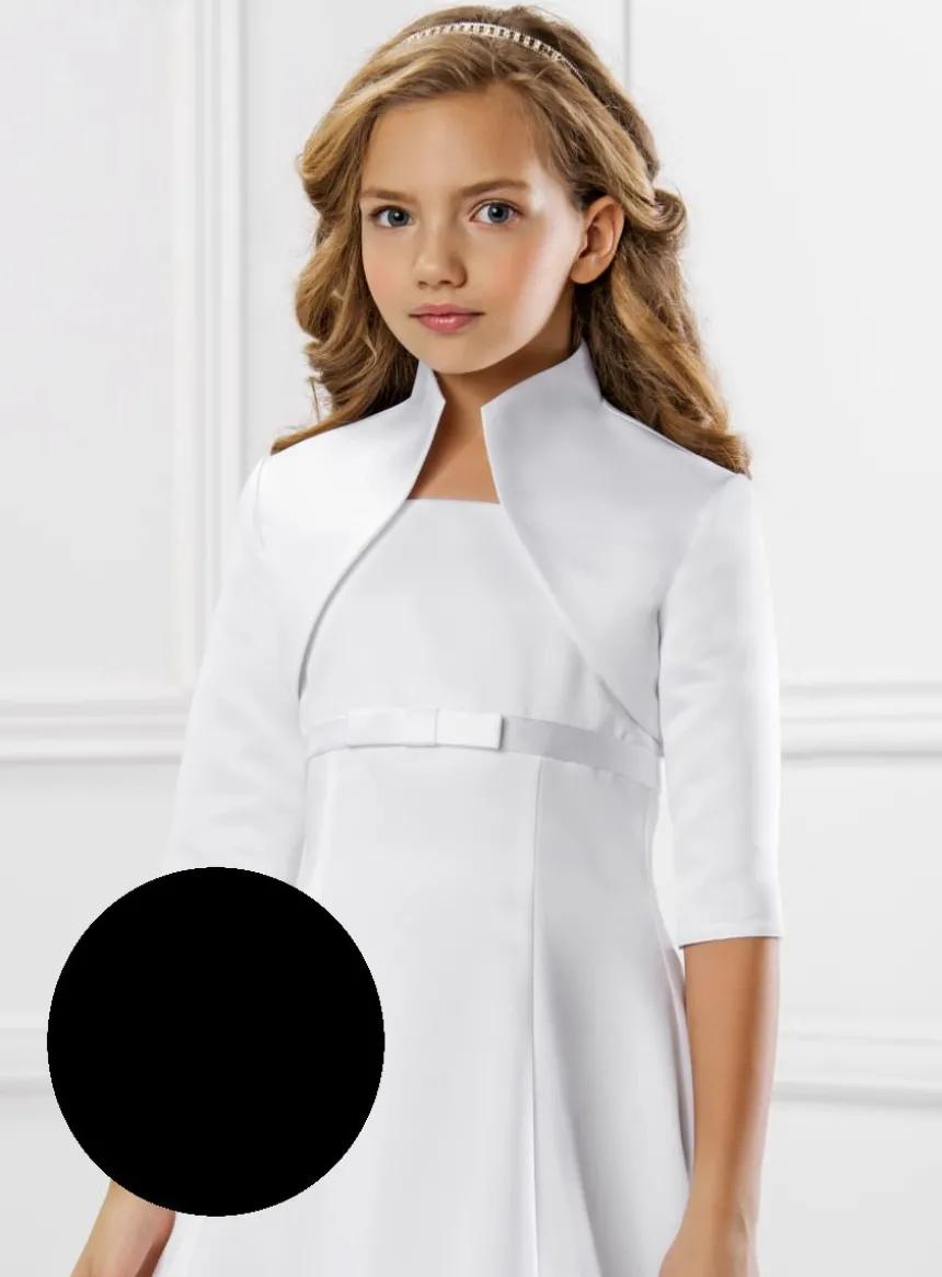 Boléro fille en satin et col montant