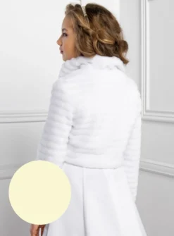 Boléro fille fausse fourrure et nœud