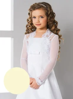 Boléro fille mousseline et dentelle