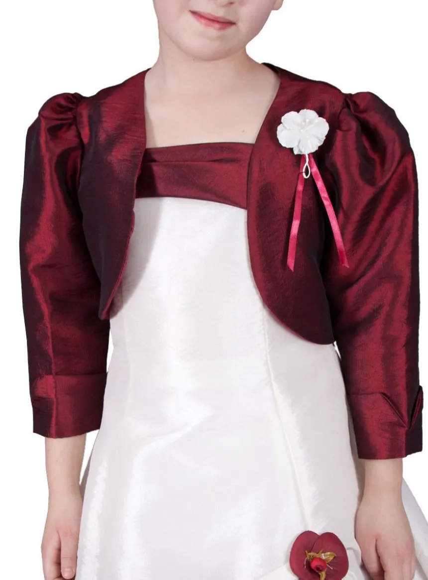 Boléro mariage fille et bébé taffetas