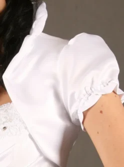 Boléro mariage satin manches courtes