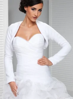 Boléro polaire court femme manches longues