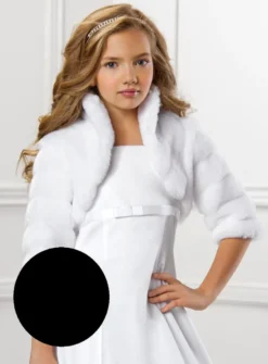 Boléro pour fille en fausse fourrure manches 3/4